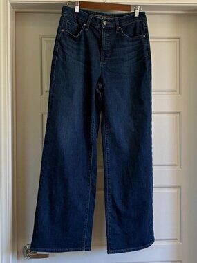 Chico's So Slimming Wide Leg Jeans Blue Sz 8R